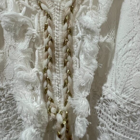 NWT $48 Cupshe Boho Lace Bohemian Flowy White Lace Midi Festival Dress Size Sm - Picture 8 of 15